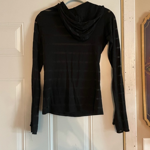 Heavy Red Couture sheer striped top with hood xs - Picture 10 of 11